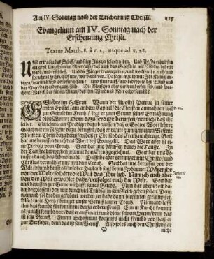 Evangelium am IV. Sonntag nach der Erscheinung Christi.