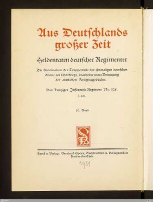1: [Das Danziger Infanterie-Regiment Nr. 128] Band 1