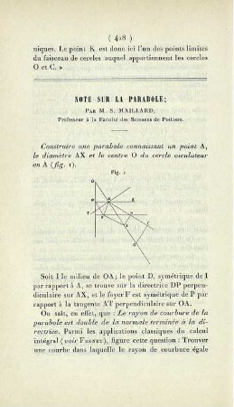Note sur la parabole.