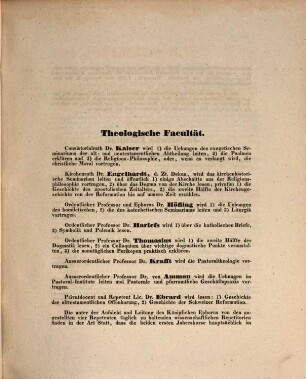 Verzeichniss der Vorlesungen, welche an der Königlich Bayerischen Friedrich-Alexanders-Universität Erlangen ... gehalten werden sollen. 1844, 1844. SS.