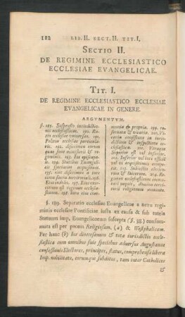 Sectio II. De Regimine Ecclesiastico Ecclesiae Evangelicae