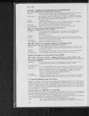 II.7 Hilfseinrichtungen der Forschung