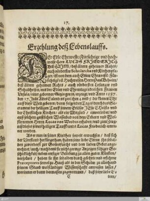 Erzehlung deß Lebenslauffs