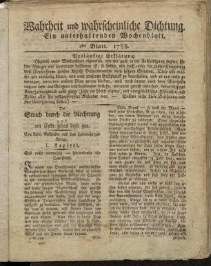 1stes Blatt. 1788. - 8stes Blatt. 1788.