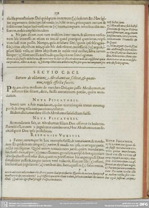 Sectio C. & CI. Iterum de oblatione Abrahami: an scilicet, & quatenus, reipsa effecta fuerit