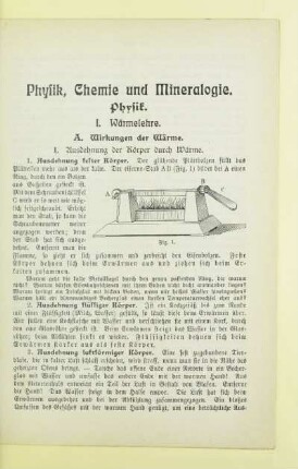Physik, Chemie und Mineralogie