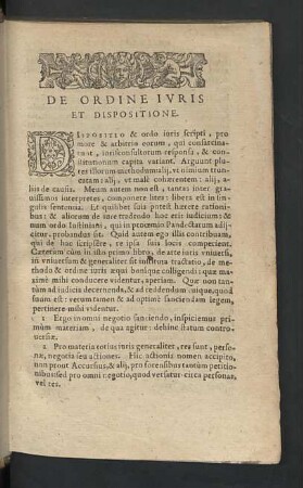 De ordine iuris et dispositione.