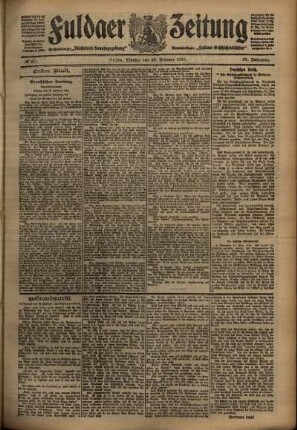 Erste Ausgabe vom Montag, den 28. Februar 1910.