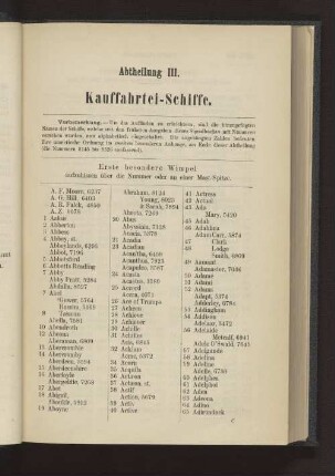 Abtheilung III. Kauffahrtei-Schiffe