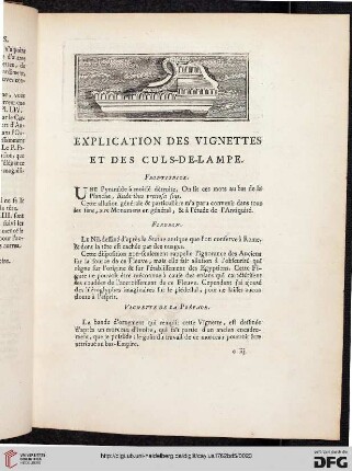 Explication des vignettes et des culs-de-lampe
