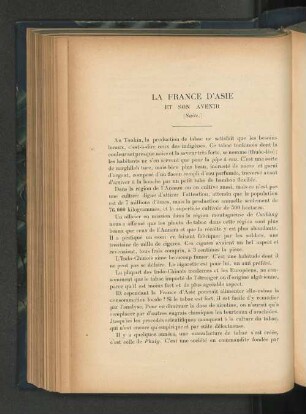 La France d'Asie et son Avenir