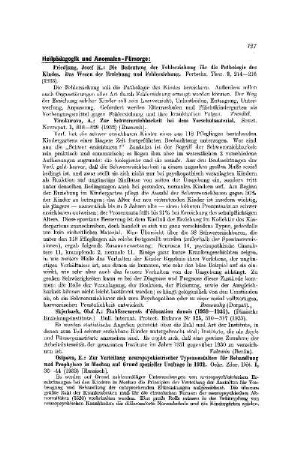 Heilpädagogik und Anomalen-Fürsorge