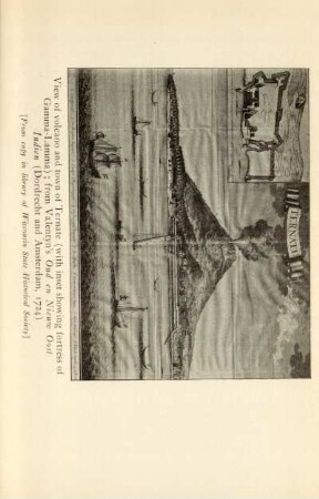 View of volcano and town of Ternate (with inset showing fortress of Gamma-Lamma) ; from Valentyn's Oud en Nieuw Oost Indien