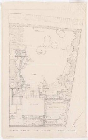 Garten Ehlers, Berlin-Wannsee: Lageplan mit Gartenplan 1:100