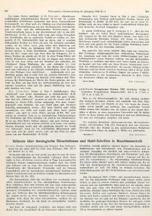 307-316 Referate über theologische Dissertationen und Habil-Schriften in Maschinenschrift