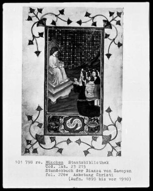 Stundenbuch der Bianca von Savoyen — Bildseite mit zwei Miniaturen, Folio 226 verso