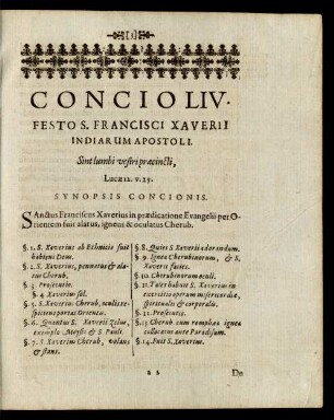 Concio LIV. Festo S. Francisci Xaverii Indiarum Apostoli.