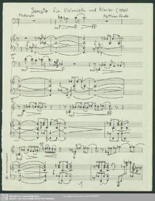 Sonate für Violoncello und Klavier : (1999)