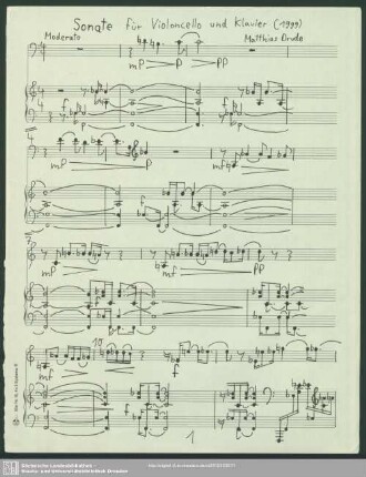 Sonate für Violoncello und Klavier : (1999)