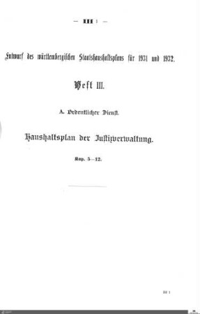 Staatshaushaltsplan 1931-1932, Heft 3