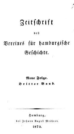 6.1875: Zeitschrift des Vereins für Hamburgische Geschichte