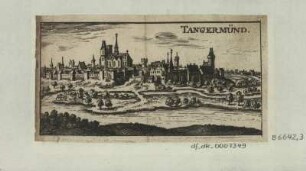 Ansicht von Tangermünde, Stich, um 1700? : Tangermünde. - [S.l.] , [um 1700?]. - 1 Kunstbl. : Stich ; 11 x 6 cm