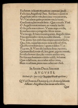 In Arcem Ducis Saxoniae Augusti ...