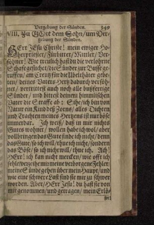 VIII. Zu Gott dem Sohn/um Vergebung der Sünden.