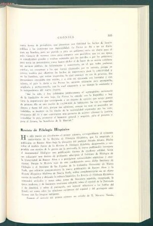 Revista de Filología Histánica