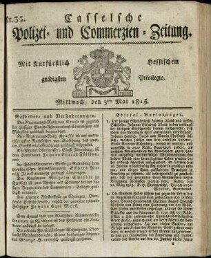 Nr. 35, Mittwoch, den 3ten Mai 1815