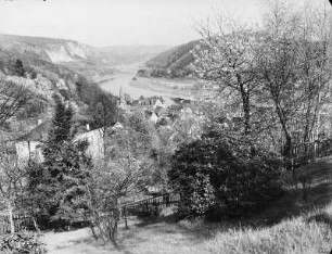 Stadt Wehlen, Ortsansicht : Stadt Wehlen. Blick auf den Ort