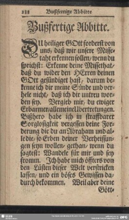 Bußfertige Abbitte am Sonnabend