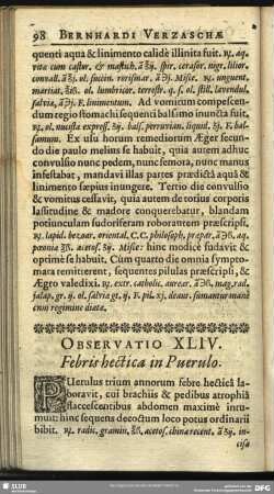 Observatio XLIV. Febris hectica in Puerulo