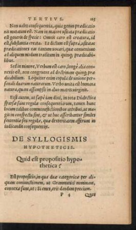 De Syllogismis Hypotheticis.