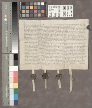 Echzell: Konsens Hermanns, Abts zu Fulda zu dem von Wilhelm Weise v. Fauerbach geschehenen Verkauf seines Hofs zu Echzell, zu welchem 2 Huben Land...