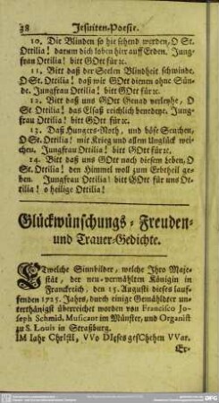 Glückwünschungs- Freuden- und Trauer-Gedichte