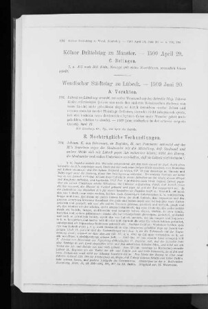 Wendischer Städtetag zu Lübeck. - 1509 Juni 20.