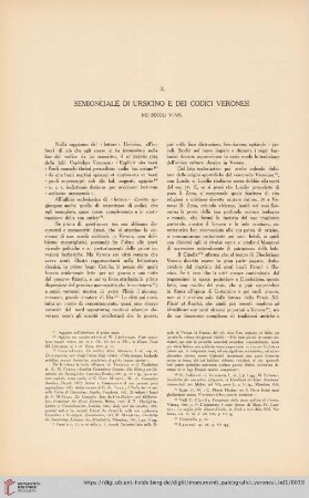 II. Semionciale di ursicino e dei codici veronesi