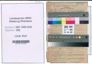 Entnazifizierung Kurt Linck , geb. 22.04.1889 (Studienrat)