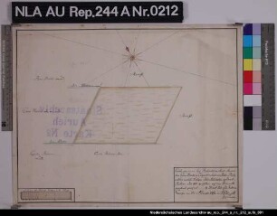 Lage eines vermessenen und vererbpachteten Moorgrundstückes in BOEKZETELERFEHN Kolorierte Zeichnung von F. W. Magott Papier Format 41,8x33,0 M 1:1.200