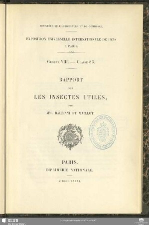 Rapport sur les insectes utiles