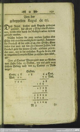 Von der gedoppelten Regula de tri
