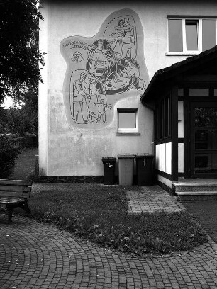 Dorfgemeinschaftshaus, Sachteil Wandbild (Dorfgemeinschaftshaus: Wandbild); Ulrichstein, Kölzenhainer Straße 30