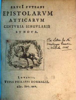 Epistolarum Atticarum Centuria singularis