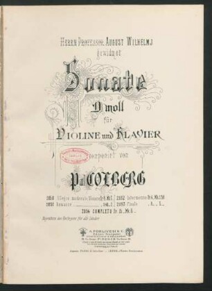 Sonate d-Moll für Violine und Klavier