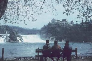 Schaffhausen. Rheinfall, rechts das Schloß Laufen
