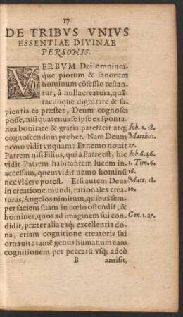 De Tribus Unius Essentiae Divinae Personis.