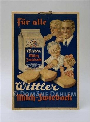 Reklameschild "Wittler Milch-Zwieback"