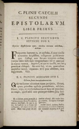 C. Plinii Caecilii Secundi Epistolarum