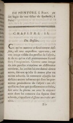Chapitre II. Du Dessein